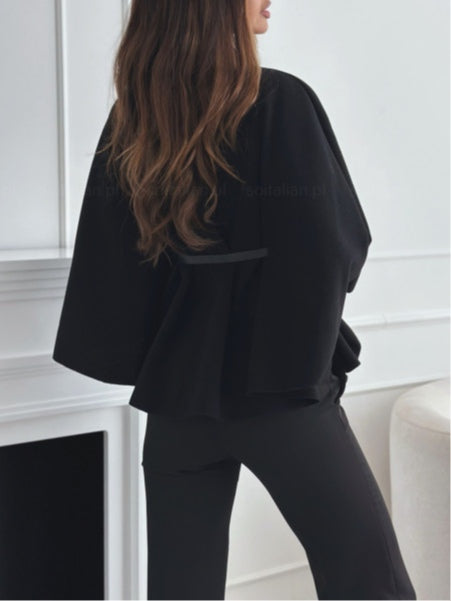 Women's Solid Belted Wool-Look Cape Coat