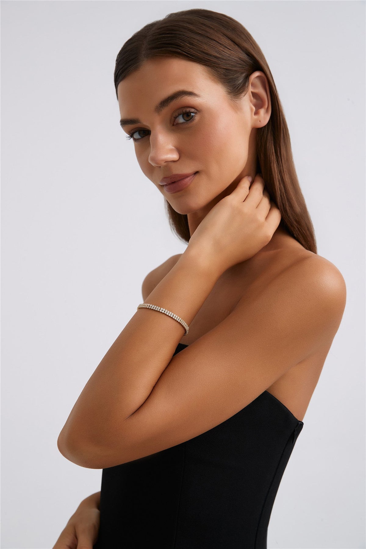 Hollywood Nights Tennis Bracelet Gold