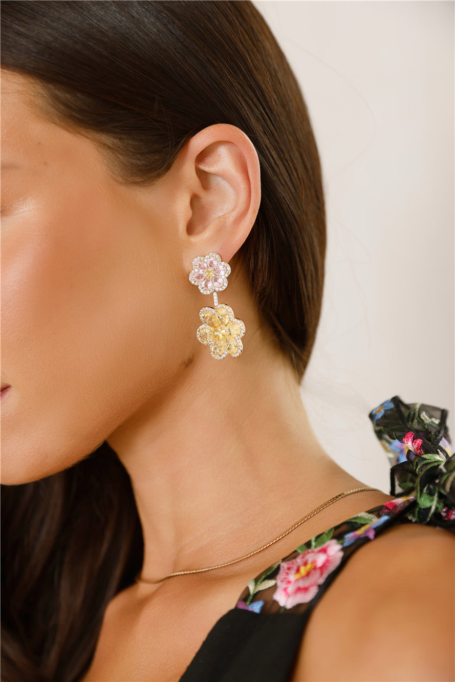 18k Gold Plated Summer Flower Earrings Gold