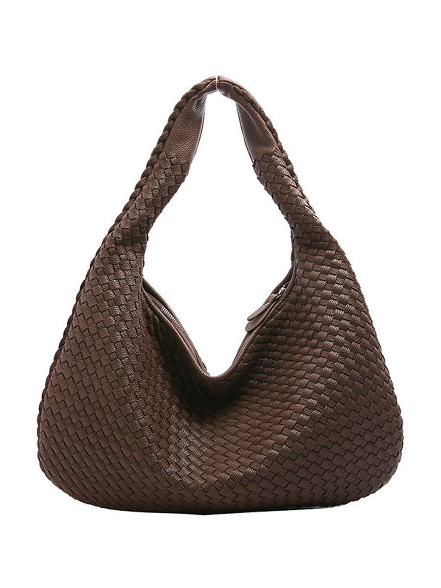 Fashionable Vegan Leather Woven Bag