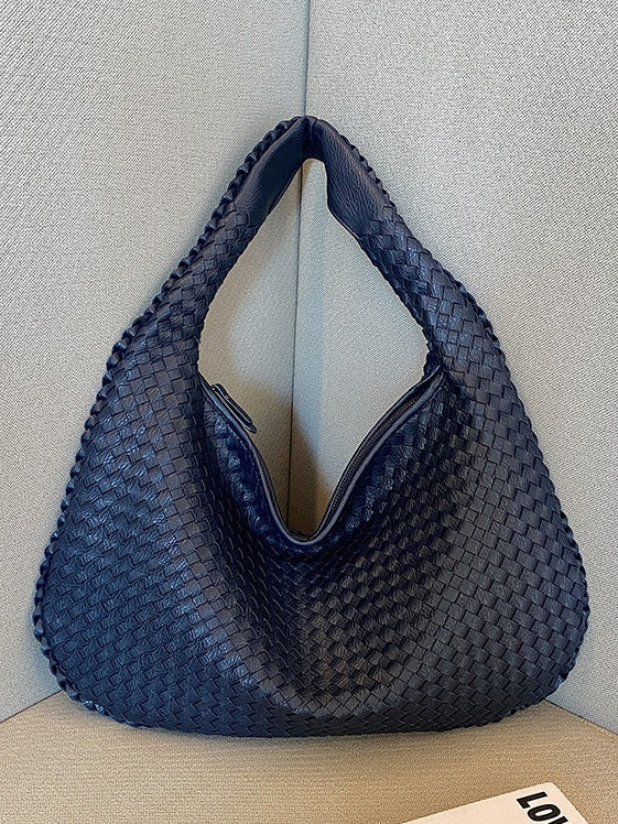 Fashionable Vegan Leather Woven Bag