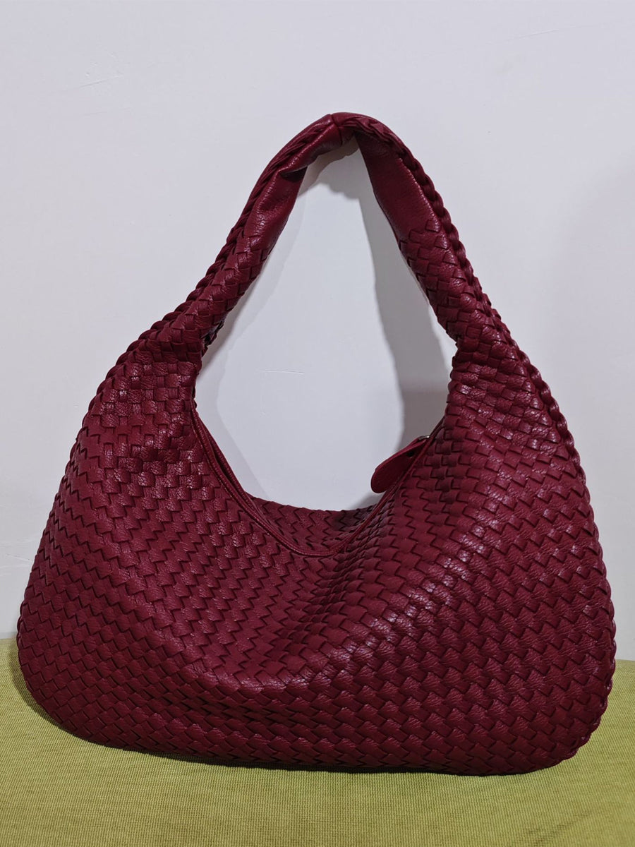 Fashionable Vegan Leather Woven Bag