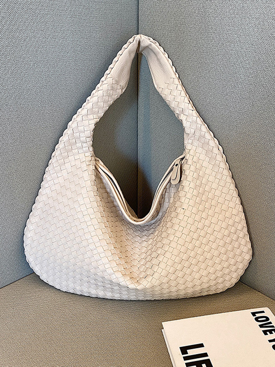 Fashionable Vegan Leather Woven Bag