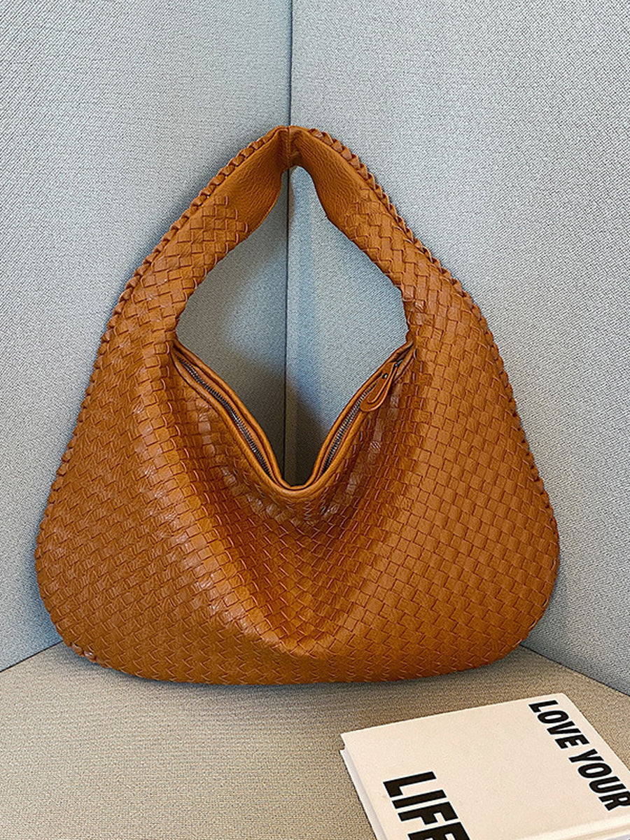Fashionable Vegan Leather Woven Bag