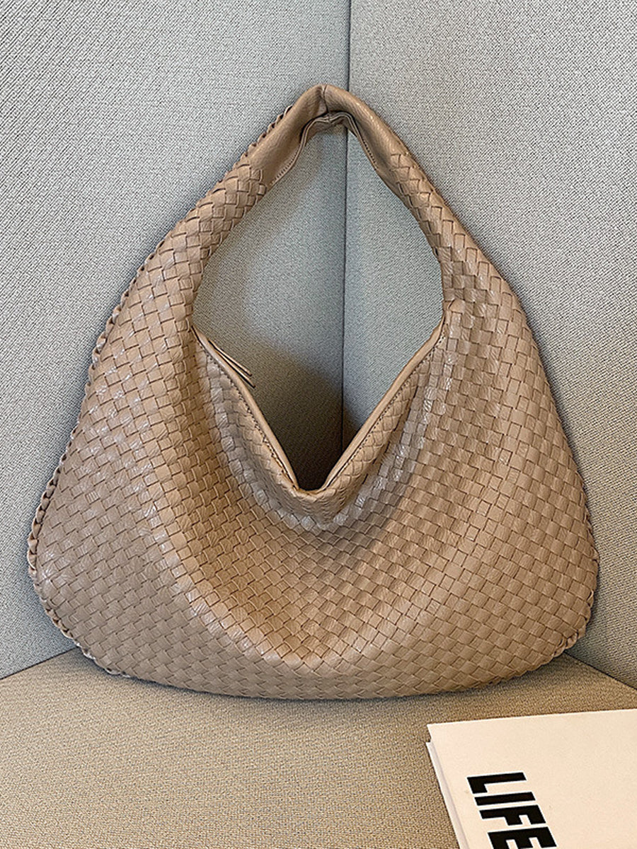 Fashionable Vegan Leather Woven Bag
