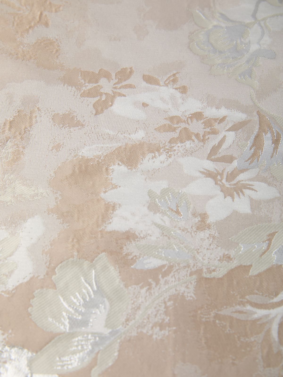 Champagne Ivory Floral Bow Satin One Shoulder Sleeveless Maxi Dress