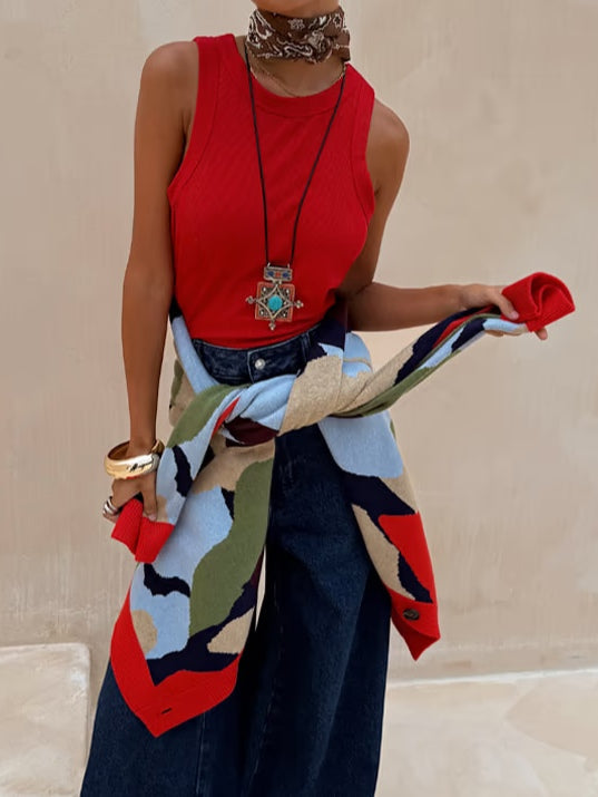 Abstract Geometric Pattern Knitted Jacket – 6