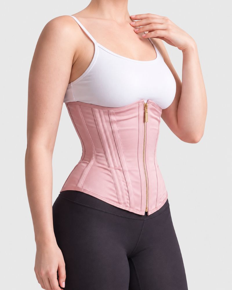 Women's Firm Compression Waist Cincher – 15-Bone Zip-Up Trainer – 2