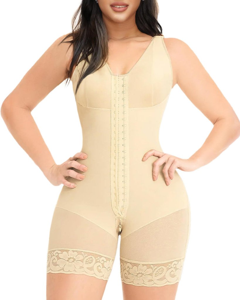 Women's High-Compression Sculpting Bodysuit – Zip-Up Shapewear – 3