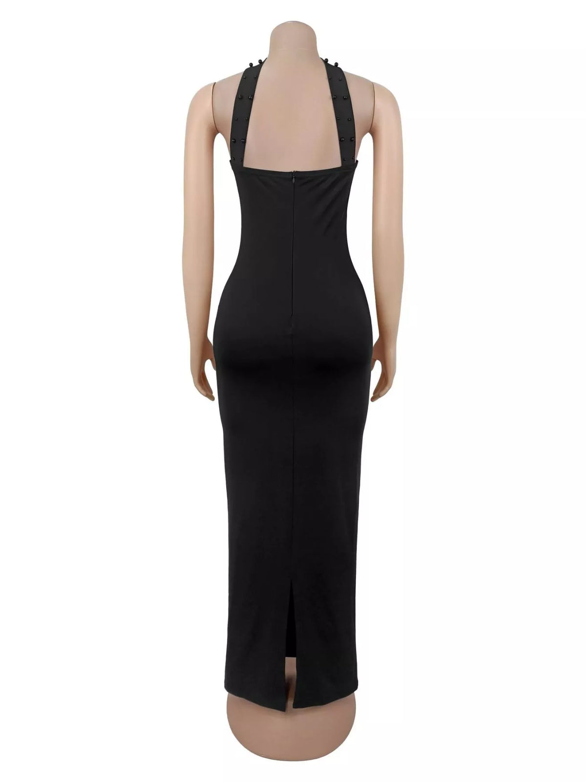Women's Rhinestone Bodycon Maxi Dress – Strapless Evening Dress – 6