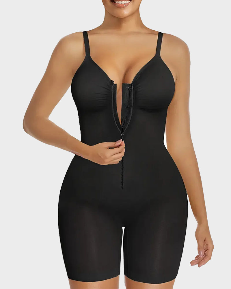 Women's Tummy Control Zipper Bodysuit – Full Body Shaper Shapewear – 2
