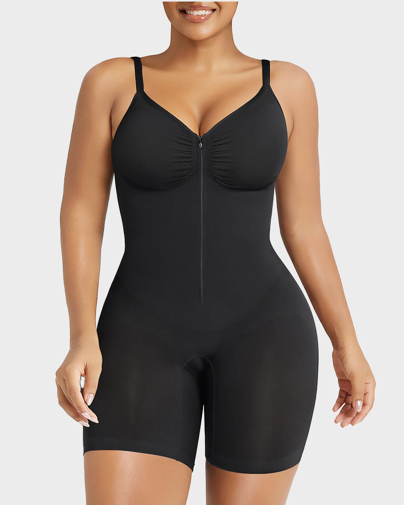 Women's Tummy Control Zipper Bodysuit – Full Body Shaper Shapewear