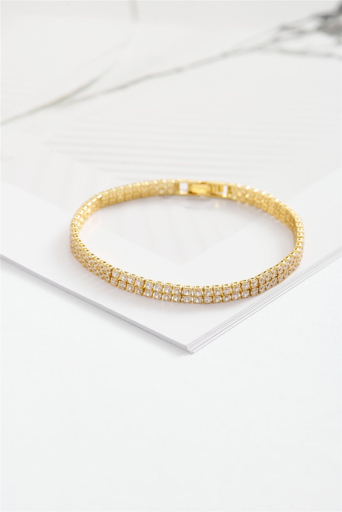 Hollywood Nights Tennis Bracelet Gold