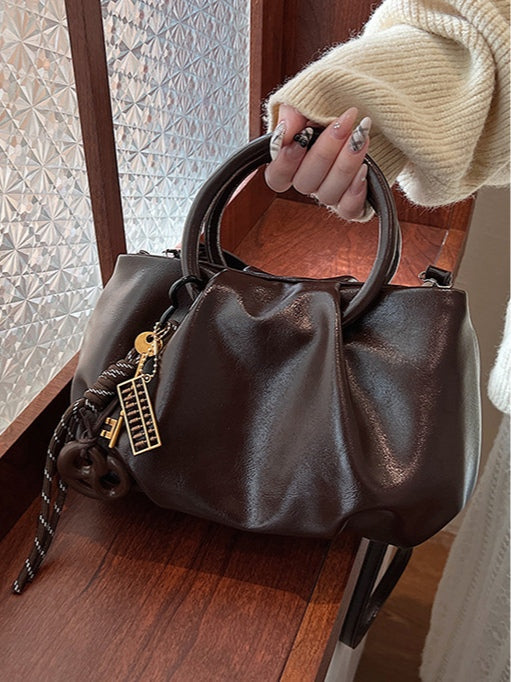 Lightweight crossbody handbag pleated cloud bag