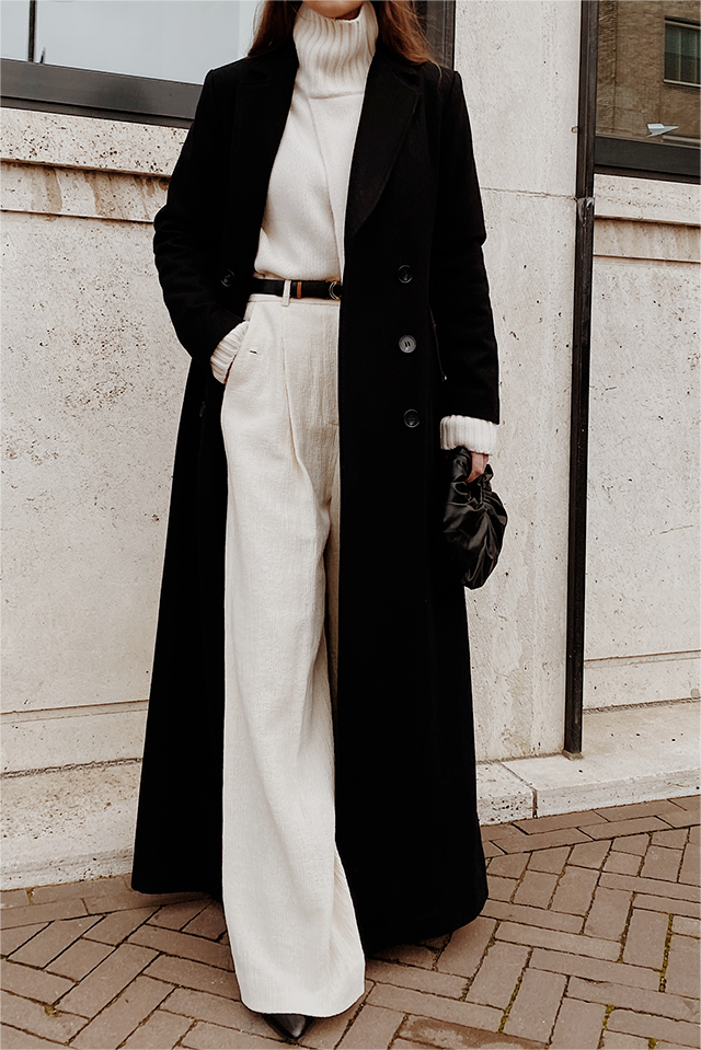 Wool-Blend Look Solid Long Sleeve Maxi Coat