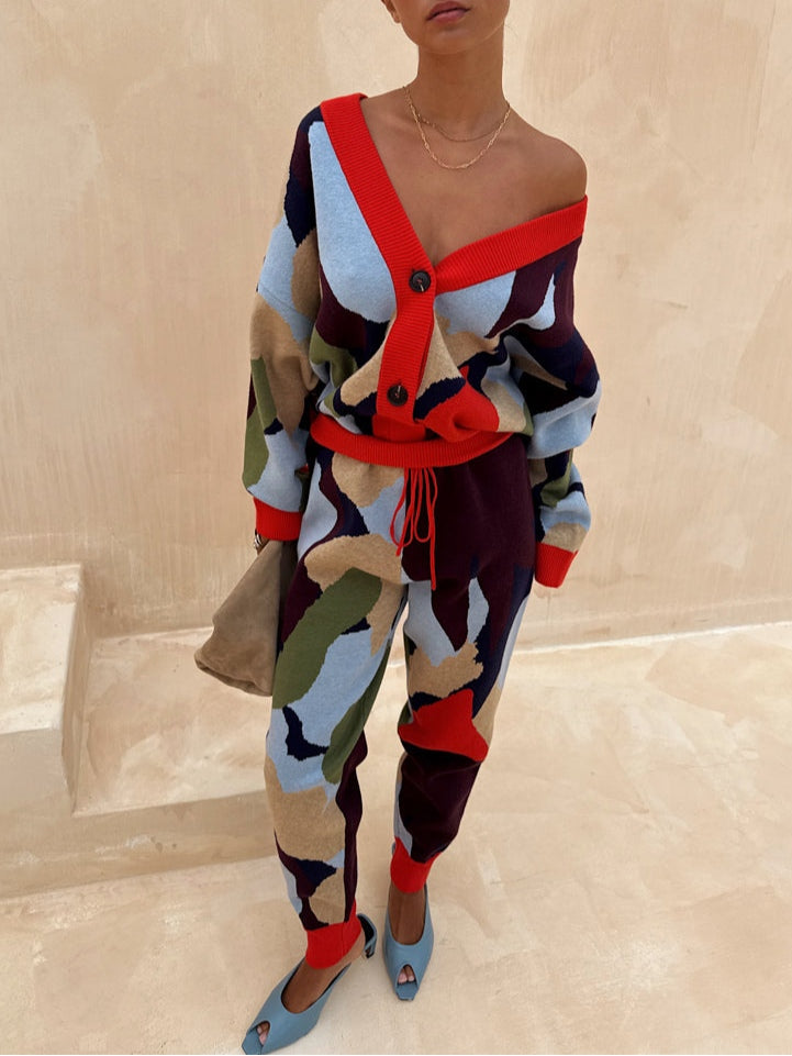 Abstract Geometric Pattern Knitted Jacket – 14