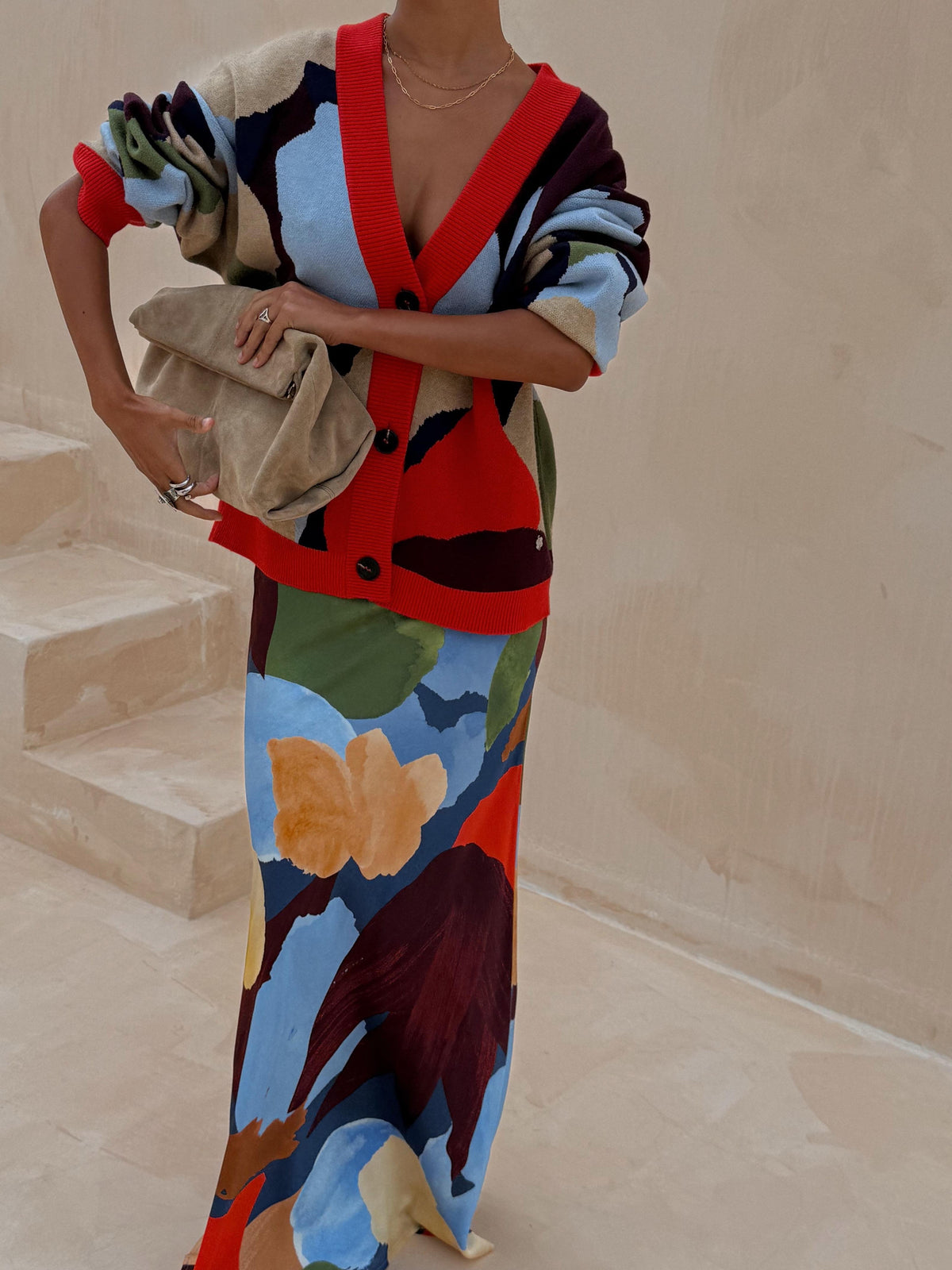 Abstract Geometric Pattern Knitted Jacket – 3