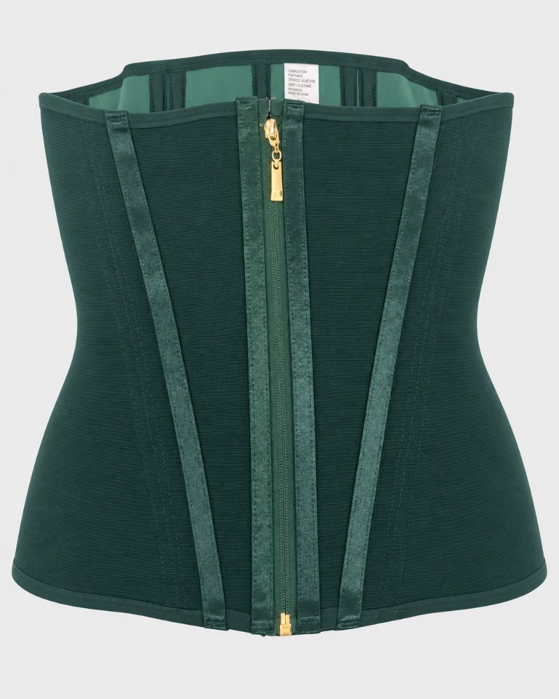 Women's Firm Compression Waist Cincher – 15-Bone Zip-Up Trainer – 4