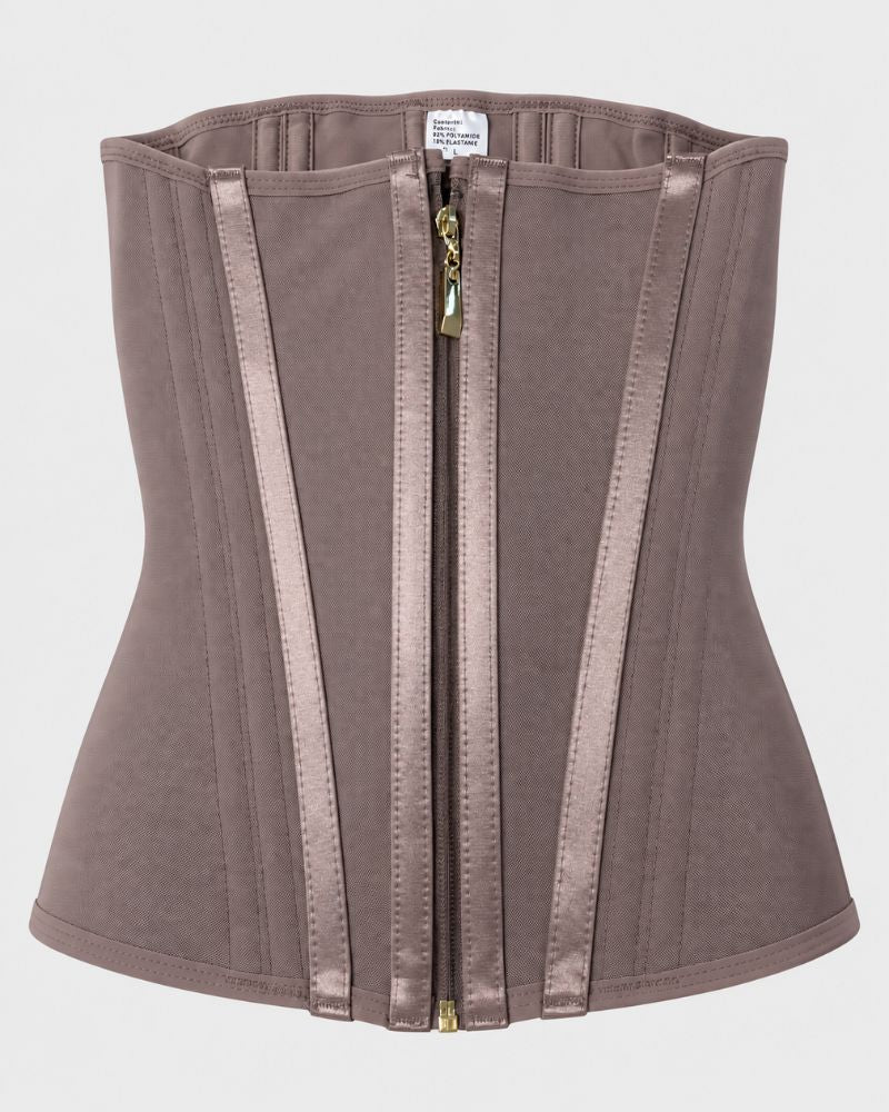 Women's Firm Compression Waist Cincher – 15-Bone Zip-Up Trainer – 8