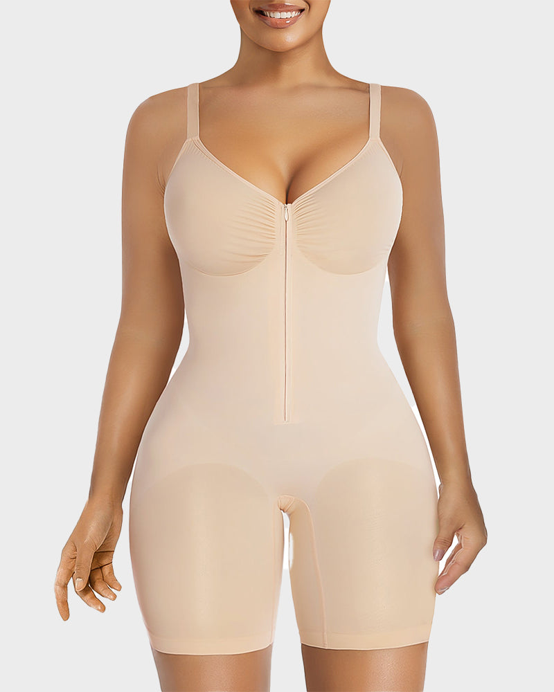 Women's Tummy Control Zipper Bodysuit – Full Body Shaper Shapewear – 3