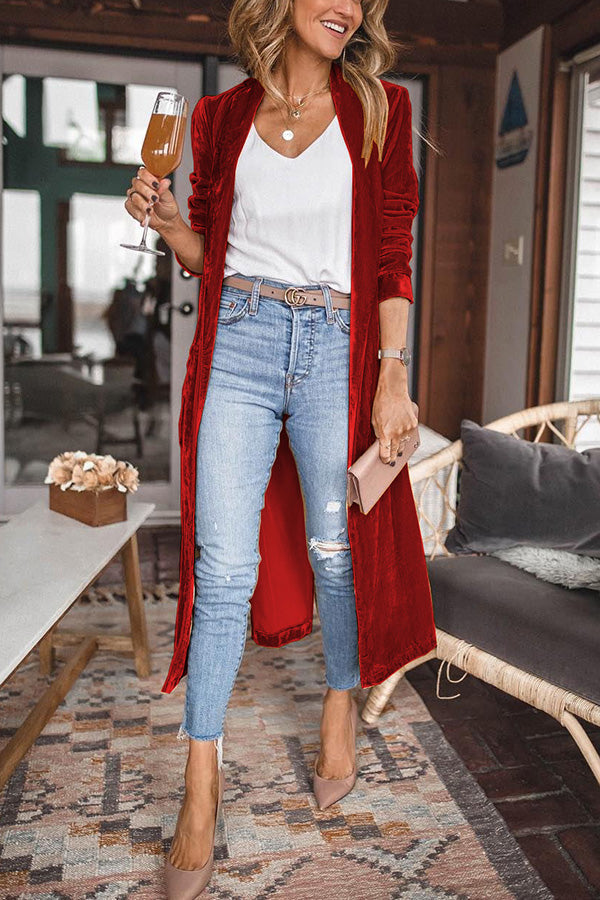 Women's Velvet Kimono Coat – 2