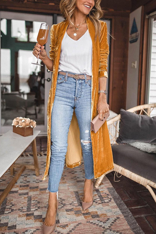 Women's Velvet Kimono Coat